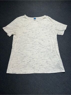 Old Navy Women's Short Sleeve Tee in Heather Cream with Black Flecks